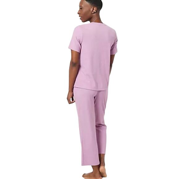 Anybody Ribbed Hacci Short Sleeve & Flare Pant Lounge Set BLUE NWOT SIZE PLUS 5X - Picture 2 of 12